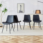 Faux Leather Dining Chair with Metal Legs