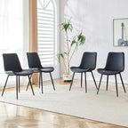 Faux Leather Dining Chair with Metal Legs