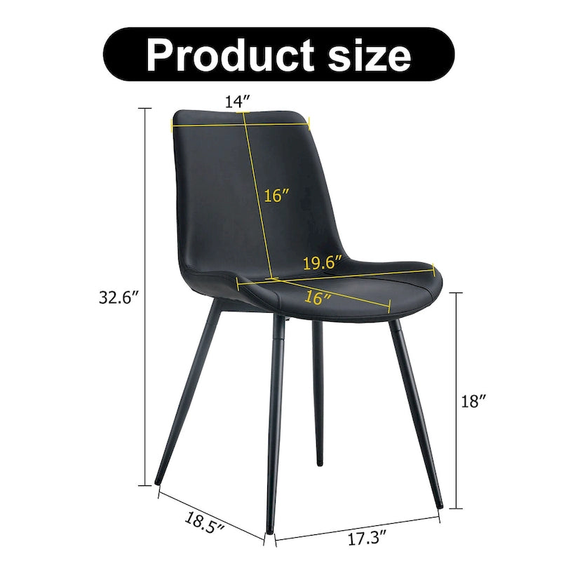 Faux Leather Dining Chair with Metal Legs