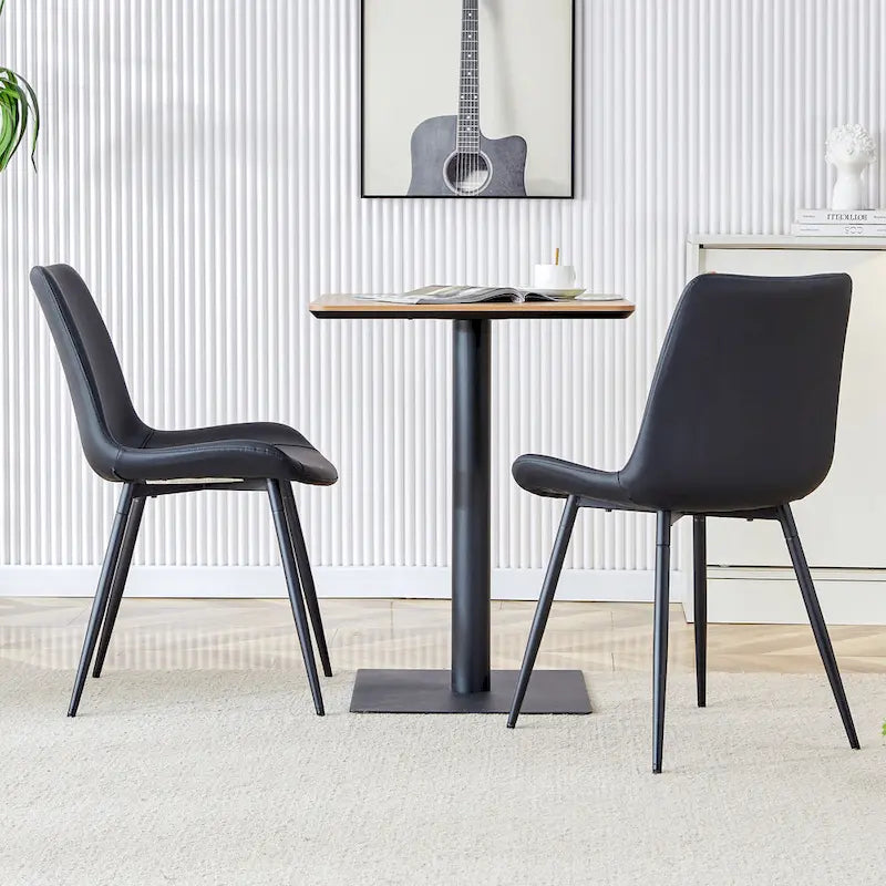 Faux Leather Dining Chair with Metal Legs
