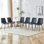 Faux Leather Dining Chair with Metal Legs