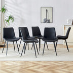 Faux Leather Dining Chair with Metal Legs