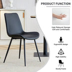 Faux Leather Dining Chair with Metal Legs