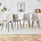 Faux Leather Dining Chair with Metal Legs