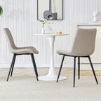 Faux Leather Dining Chair with Metal Legs