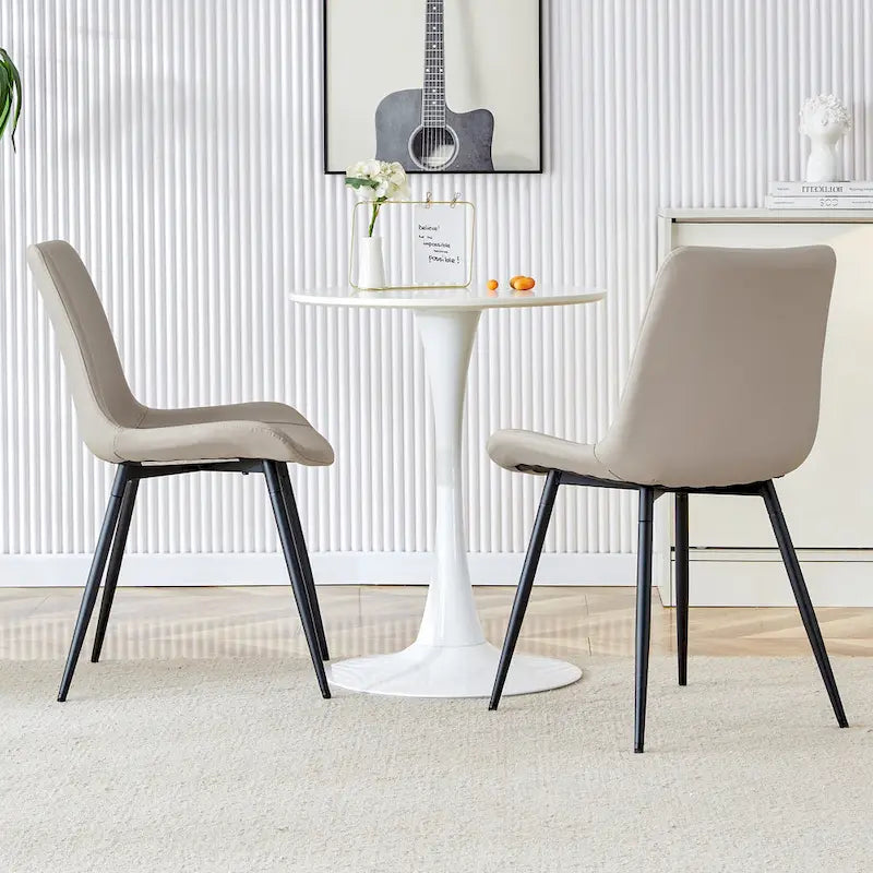Faux Leather Dining Chair with Metal Legs