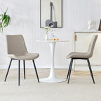 Faux Leather Dining Chair with Metal Legs