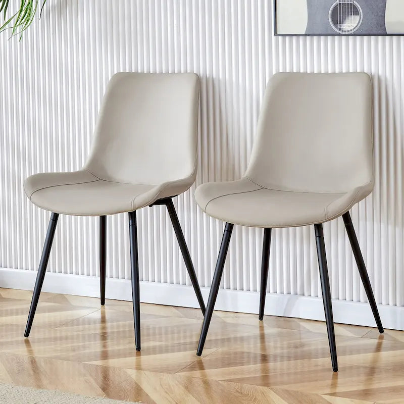 Faux Leather Dining Chair with Metal Legs