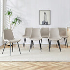 Faux Leather Dining Chair with Metal Legs